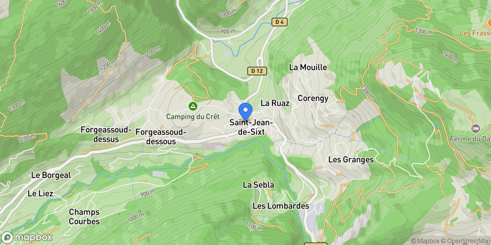 Map showing Saint-Jean-de-Sixt, Auvergne-Rhône-Alpes, France.