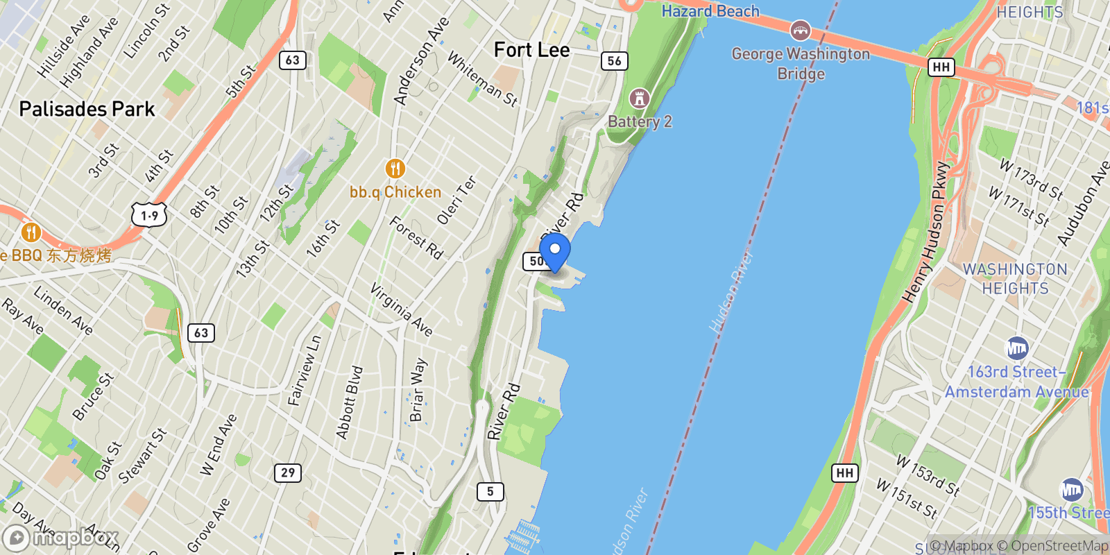 Map showing 9 Vela Way, Edgewater, NJ 07020, Edgewater, New Jersey, United States.