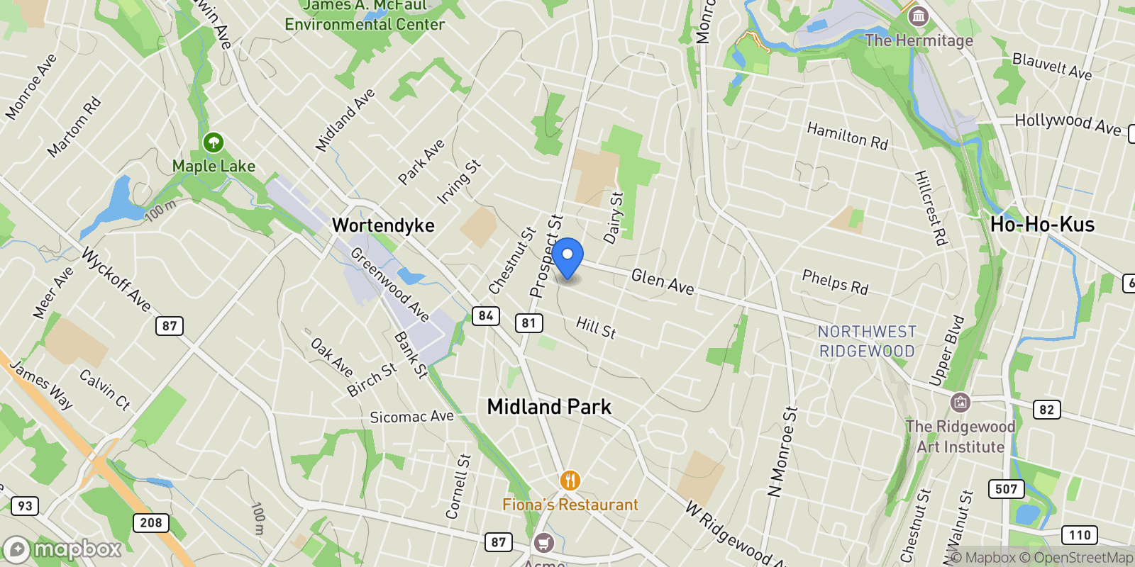 Map showing 39 Payne Avenue, Midland Park, NJ 07432, Midland Park, New Jersey, United States.