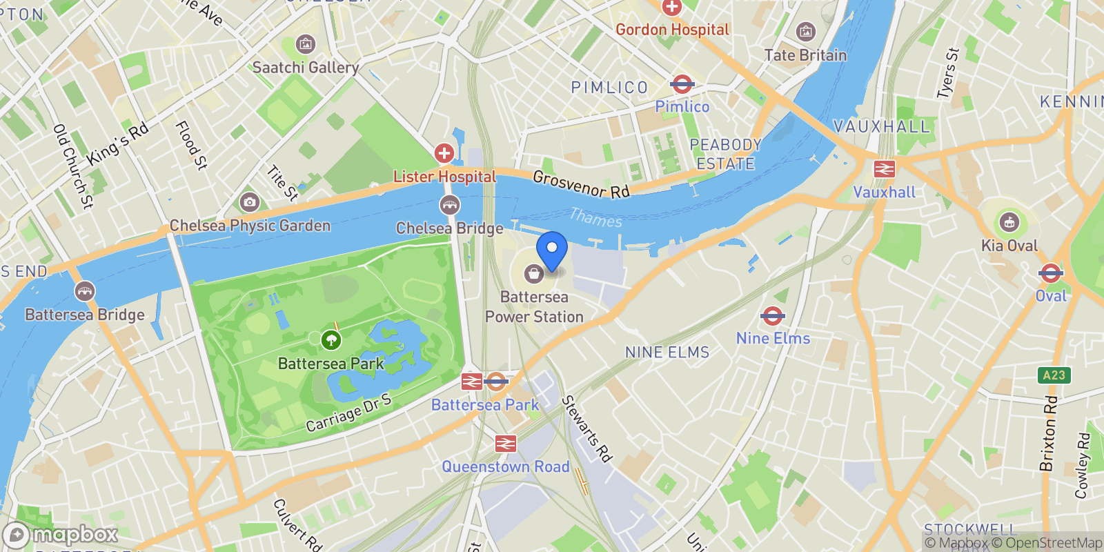 Map showing Switch House East, Circus Road East, Battersea Pow, London, London, England, United Kingdom.