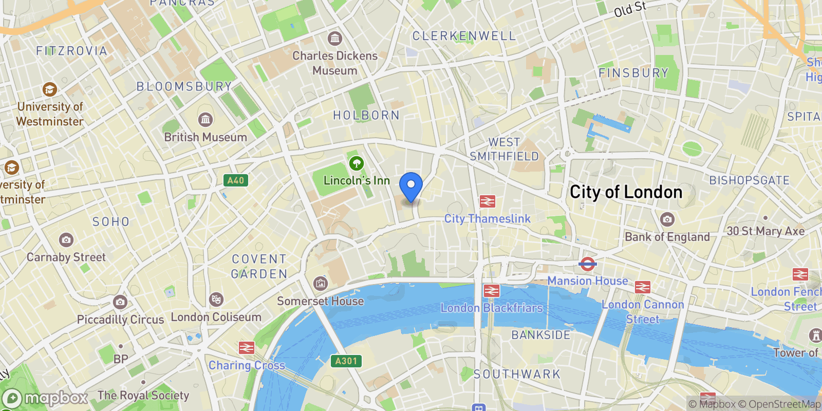 Map showing St. Dunstans House, 133-137 Fetter Lane, London, London, England, United Kingdom.