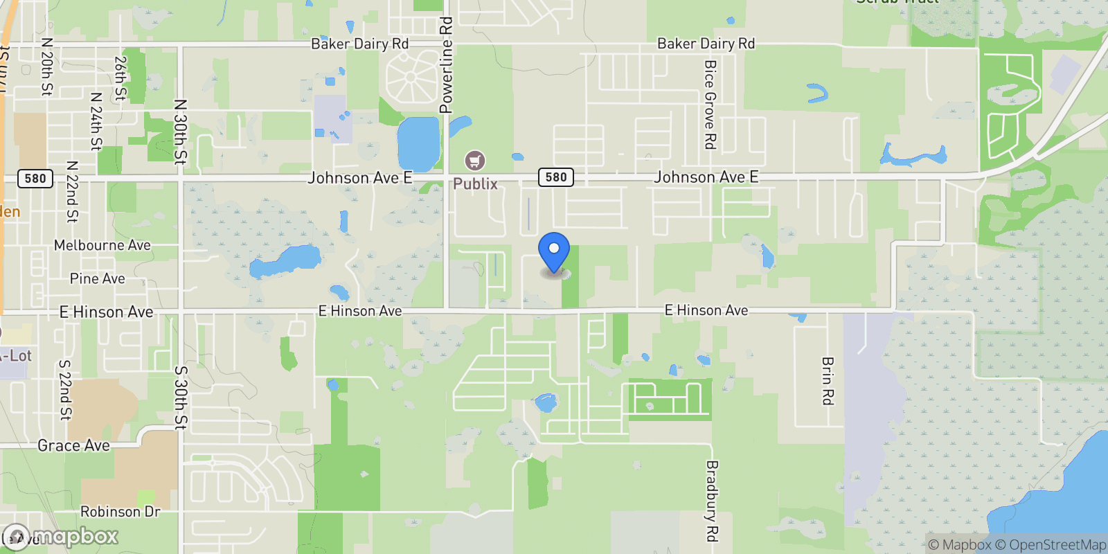 Map showing 4350 E HINSON AVENUE, HAINES CITY, FL 33844, Haines City, Florida, United States.