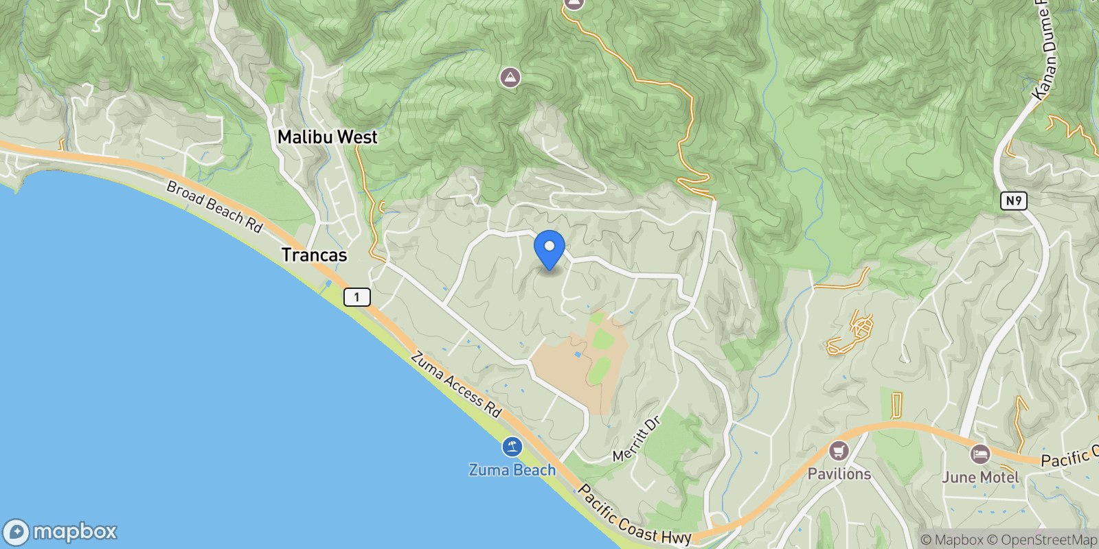 Map showing 5819 Filaree, Malibu, California, United States.