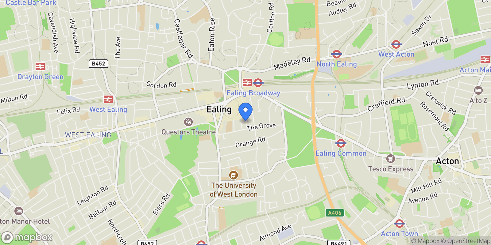 Map showing Dickens Yard, Longfield Avenue, London, England, United Kingdom.