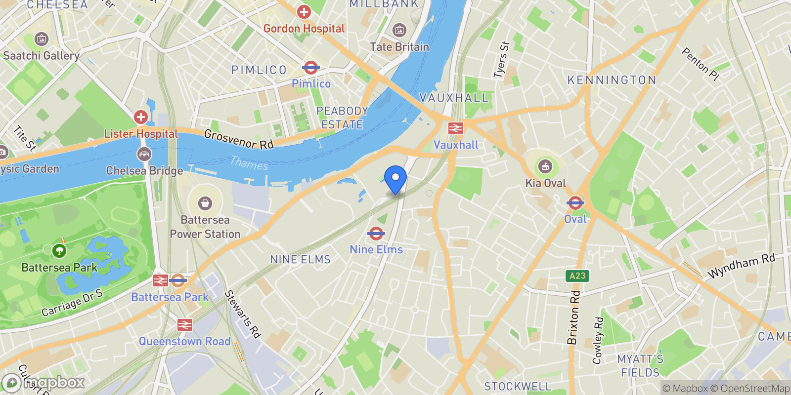 Map showing 8 Carnation Way, London, England, United Kingdom.