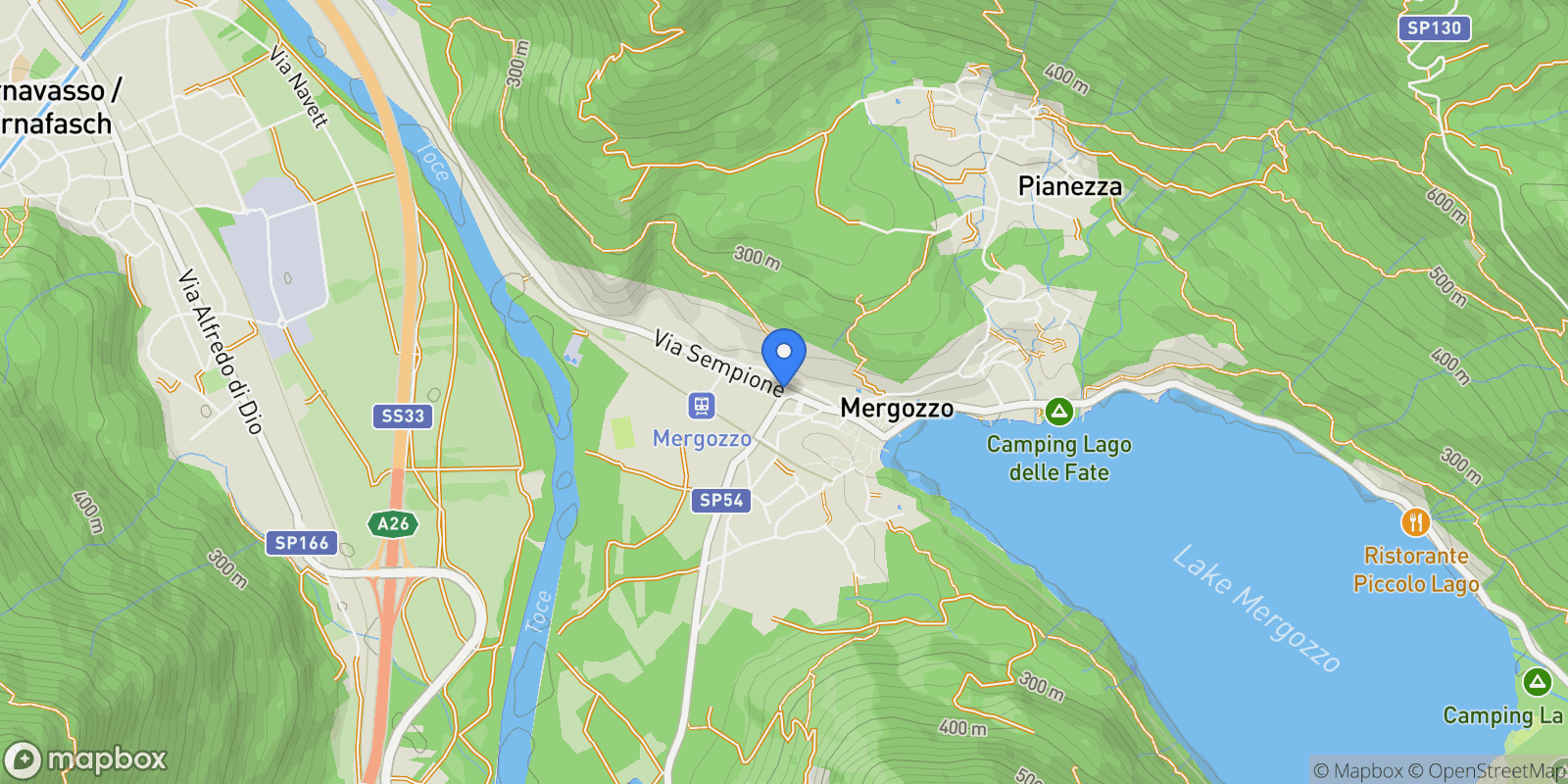 Map showing 28802 Mergozzo, Province of Verbano-Cusio-Ossola, Italy, Bracchio, Piedmont, Italy.