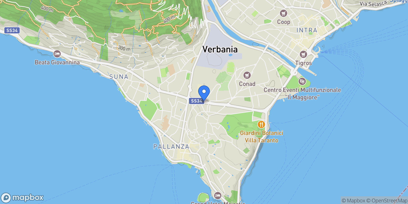 Map showing Verbania, Province of Verbano-Cusio-Ossola, Italy, Verbania, Piedmont, Italy.