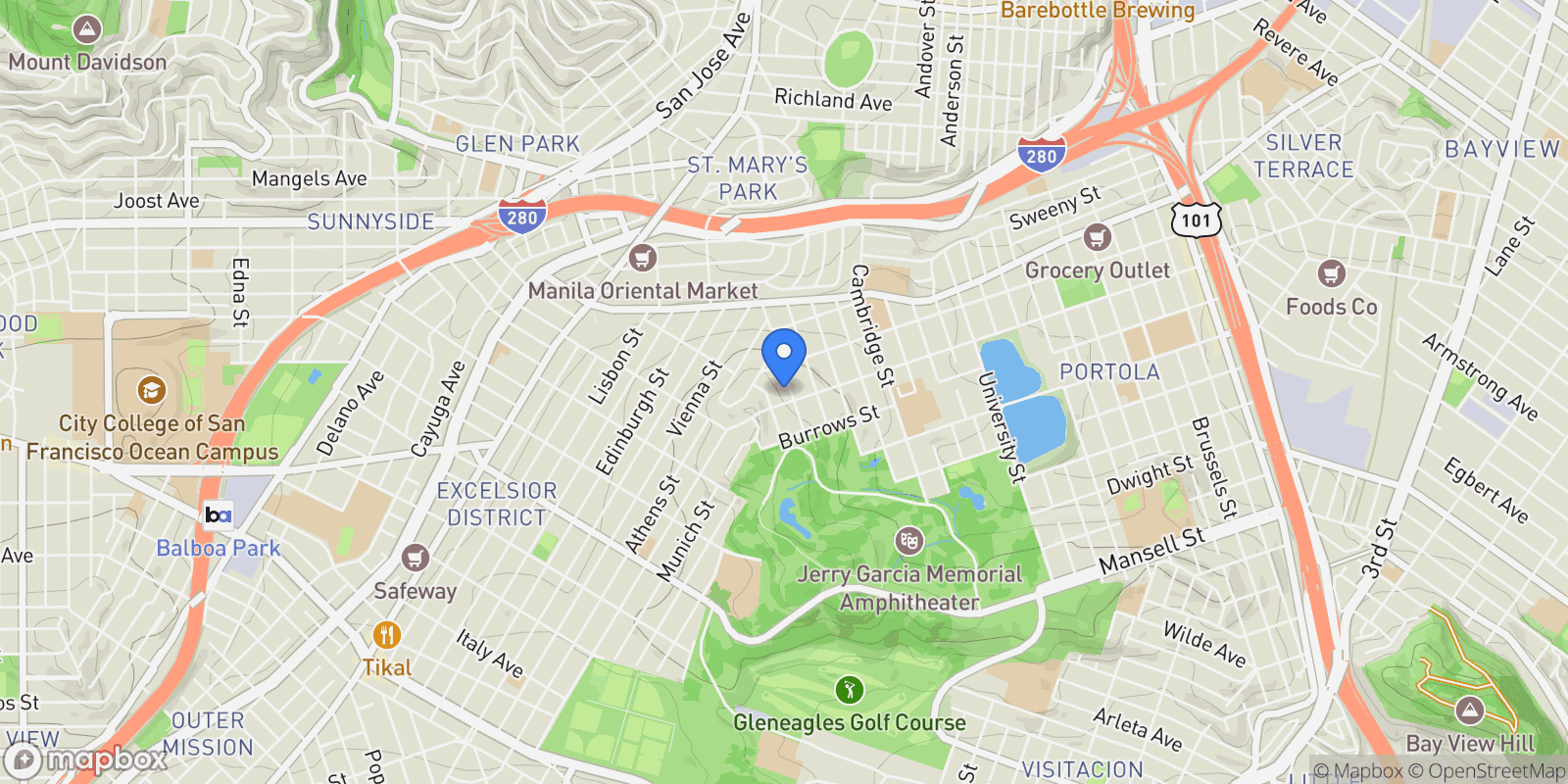 Map showing 268 Madison Street, San Francisco, California, United States.