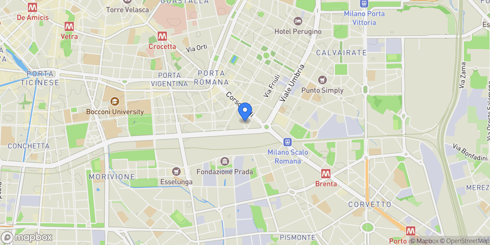 Map showing Via Mantova, Milano, MI 20100, Milan, Lombardy, Italy.