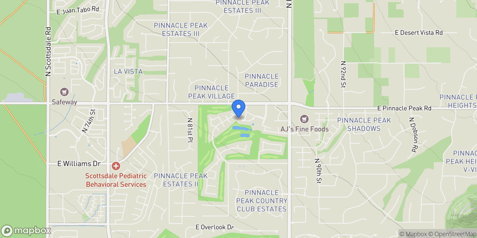 Map showing 8406 E CALLE BUENA Vista, Scottsdale, AZ 85255, Scottsdale, Arizona, United States.