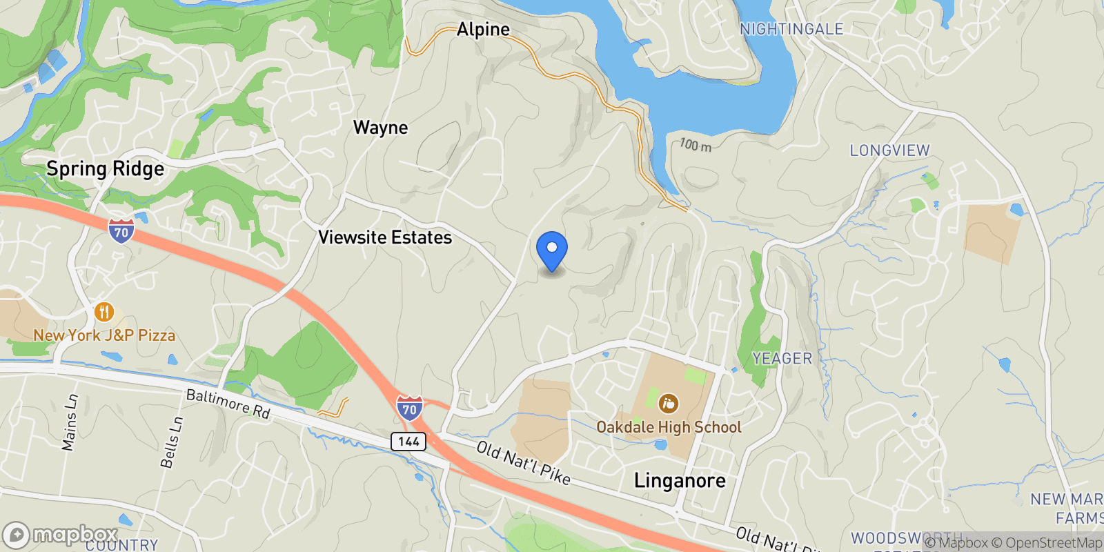Map showing 5998 ANCURT MEWS, FREDERICK, MD 21701, Frederick, Maryland, United States.