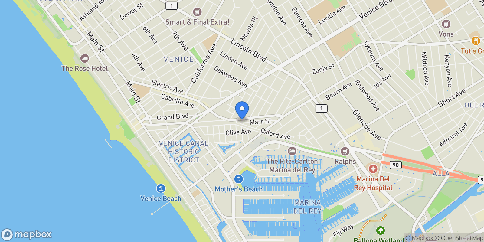 Map showing 2339 Abbot Kinney Boulevard, Los Angeles, California, United States.