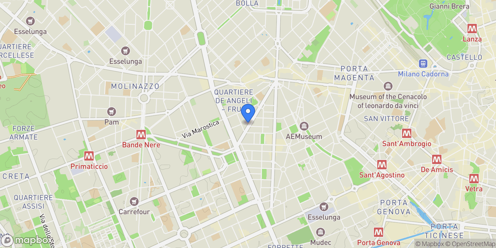 Map showing Via Sardegna, Milano, MI 20100, Milan, Lombardy, Italy.