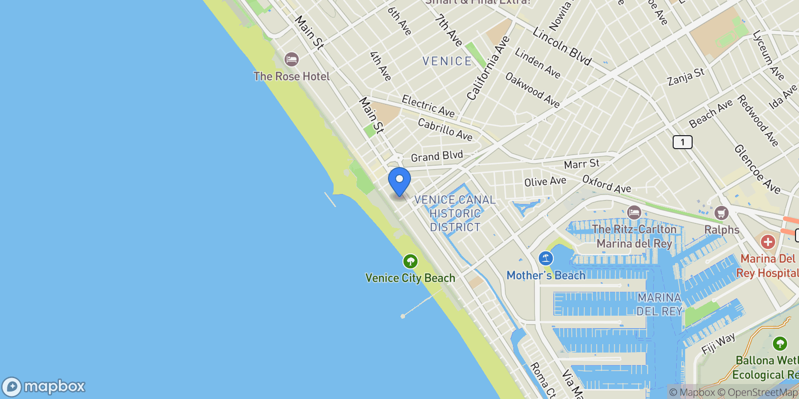 Map showing 24 20th Avenue, Los Angeles, California, United States.