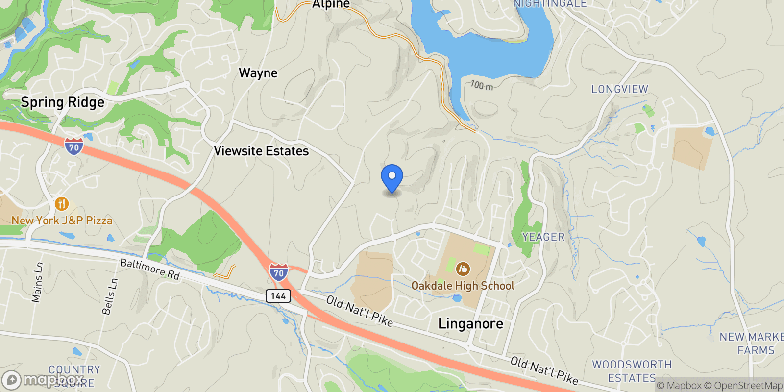 Map showing 5980 ANCURT MEWS, FREDERICK, MD 21701, Frederick, Maryland, United States.