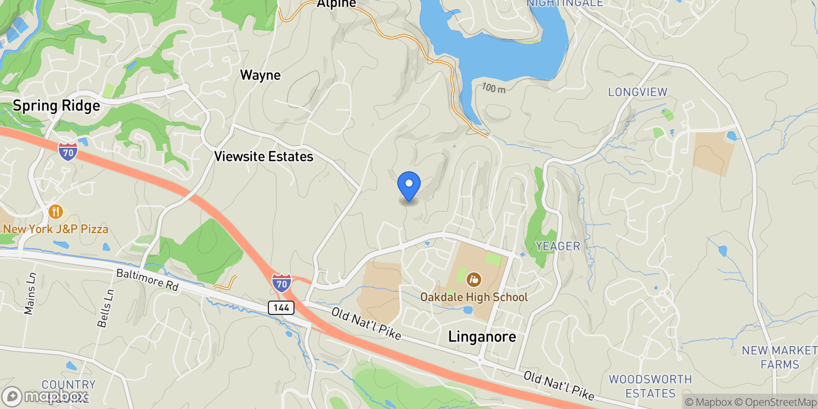Map showing 6000 ANCURT MEWS, FREDERICK, MD 21701, Frederick, Maryland, United States.