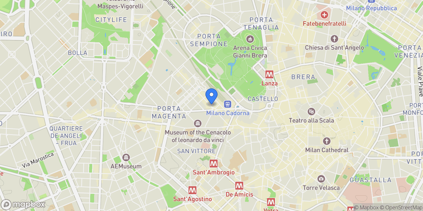 Map showing Via Vincenzo Monti, Milano, MI 20100, Milan, Lombardy, Italy.