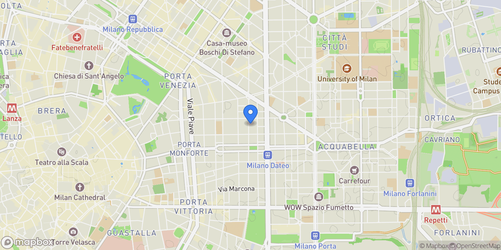 Map showing Via Castel Morrone, Milano, MI 20100, Milan, Lombardy, Italy.