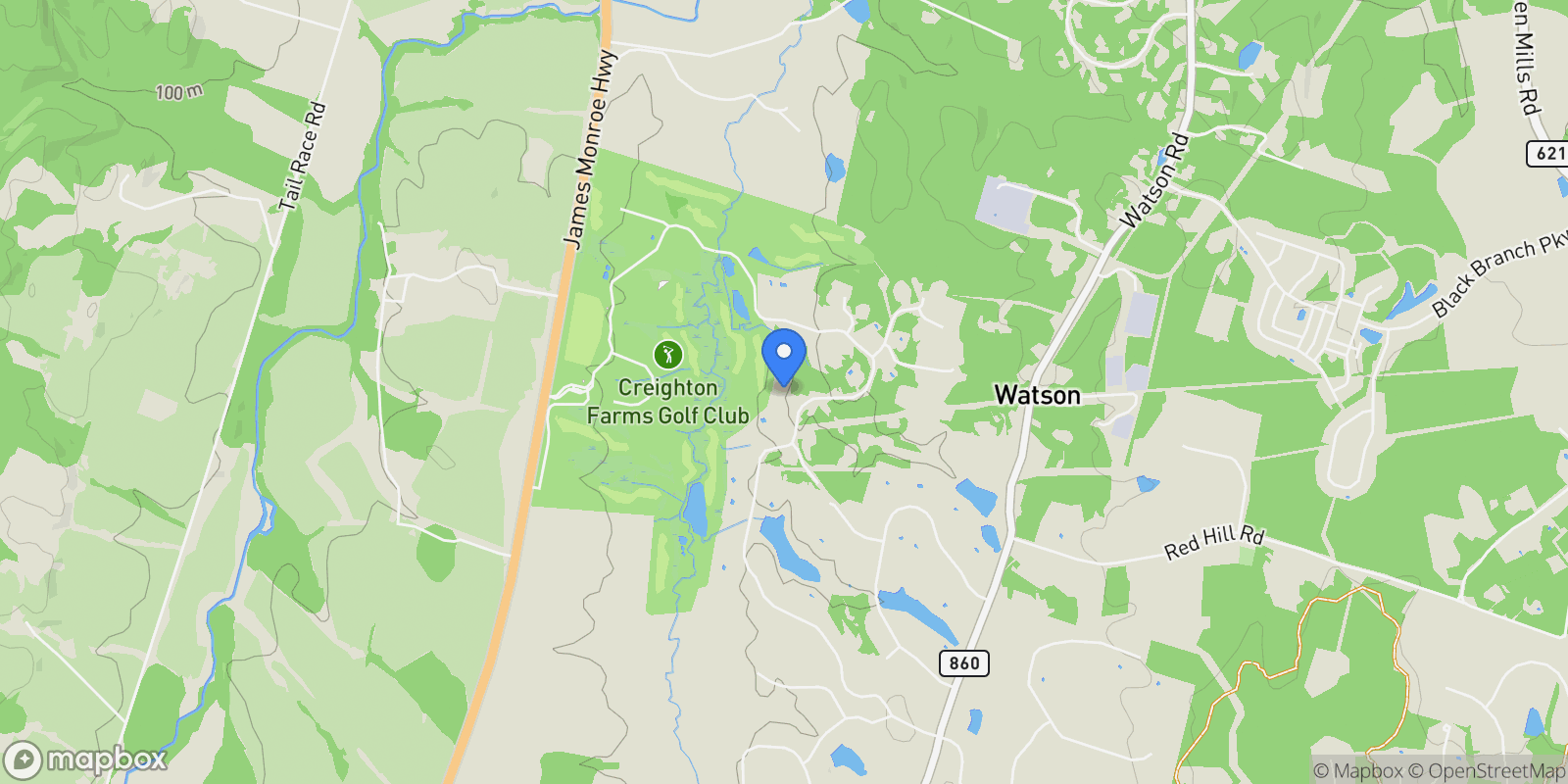 Map showing 22577 Creighton Farms Drive , Leesburg, VA 20175, Leesburg, Virginia, United States.