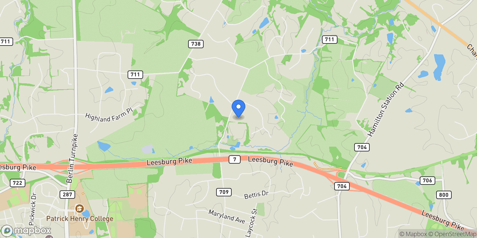 Map showing 16886 Ivandale Road, Hamilton, VA 20158, Hamilton, Virginia, United States.