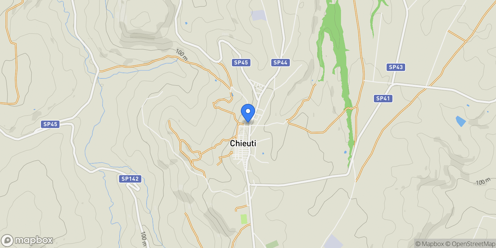 Map showing Via Giuseppe di Vittorio, 71010 Chieuti FG, Italia, Chieuti, Apulia, Italy.