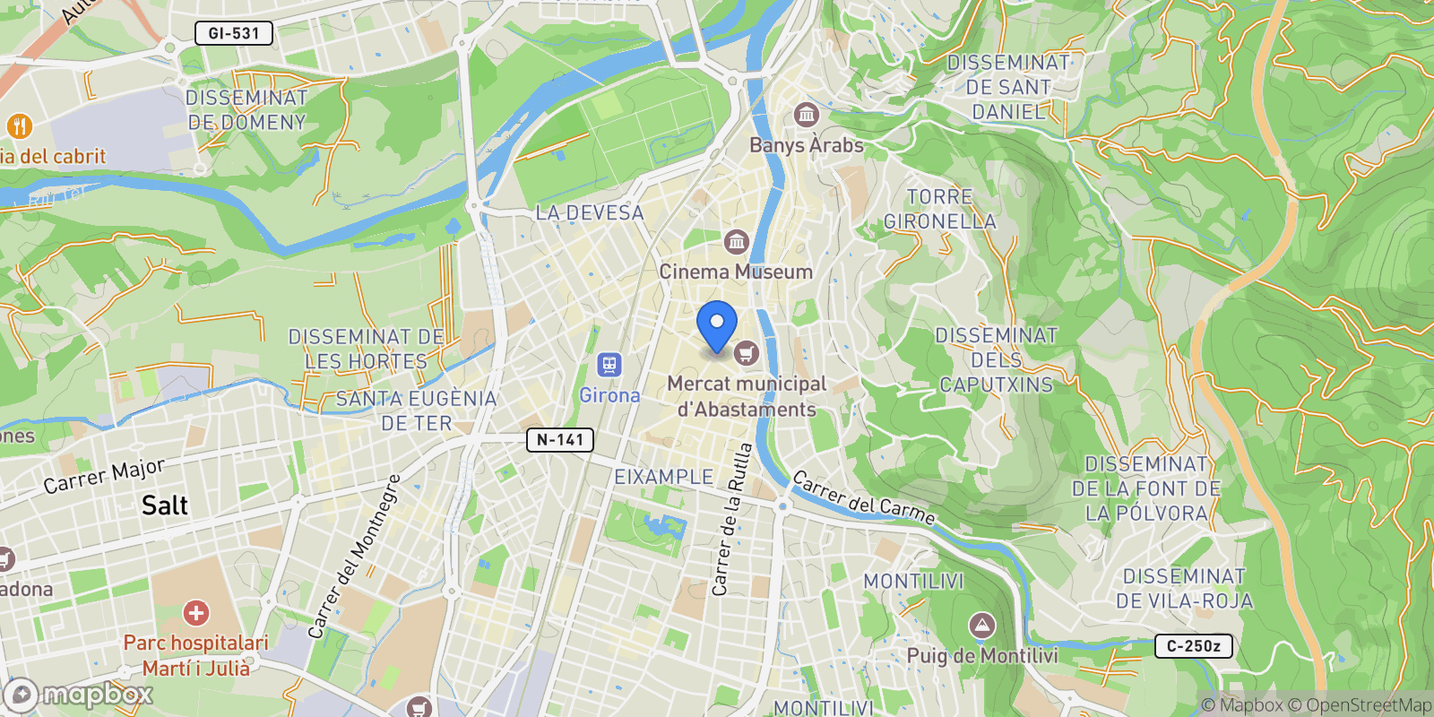 Map showing Catalonia, Girona, Catalonia, Spain.