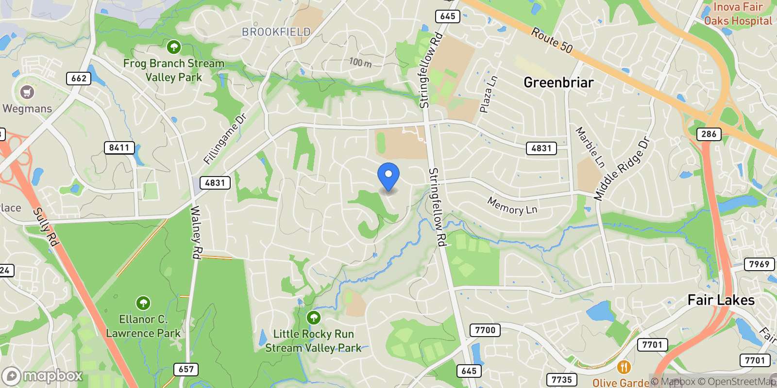 Map showing 4511 Stone Pine Court, Chantilly, VA 20151, Chantilly, Virginia, United States.