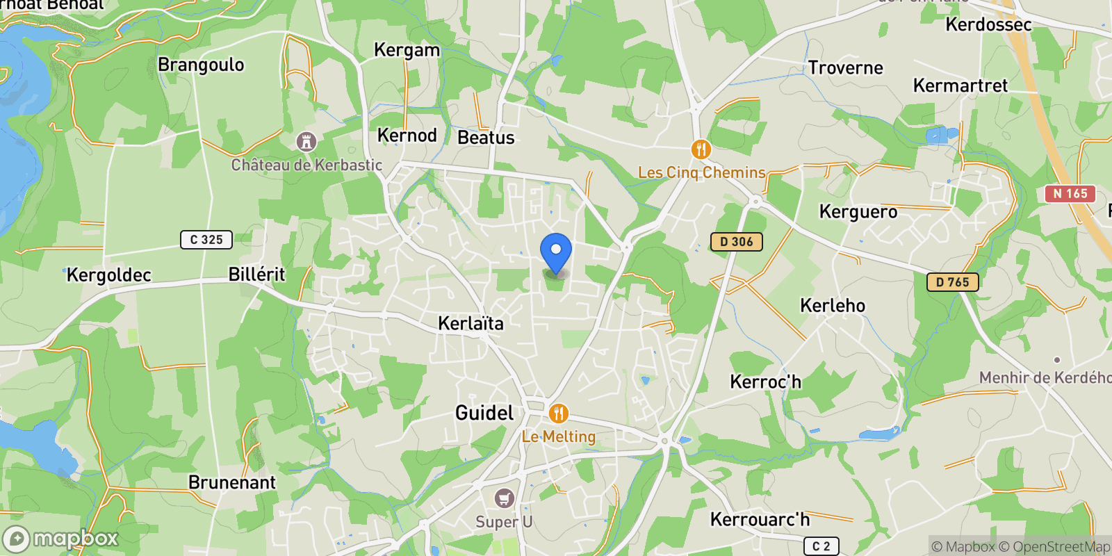 Map showing 56520 Guidel, France, Guidel, Brittany, France.