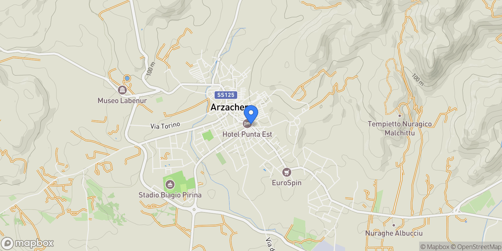 Map showing Arzachena, Sardinia, Italy.