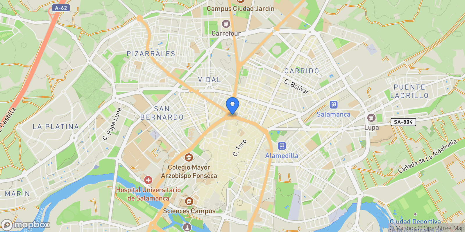 Map showing Castile and León, Oeste, Salamanca, Spain.