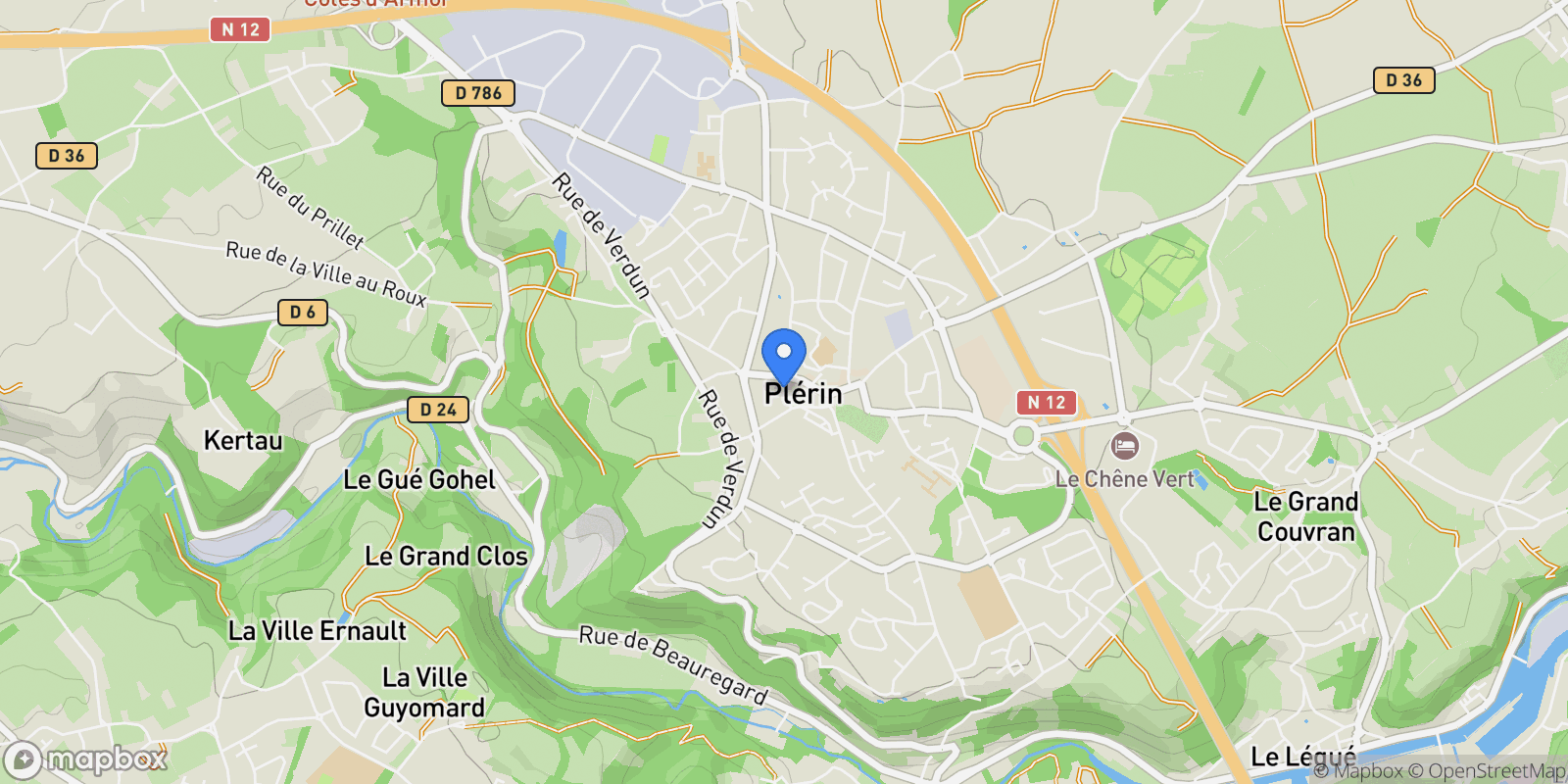 Map showing 22190 Plérin, France, Plérin, Brittany, France.