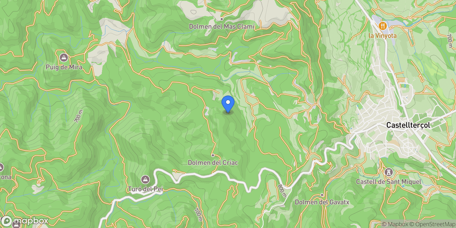 Map showing Vallés oriental, Catalonia, Castelltercol, Catalonia, Spain.