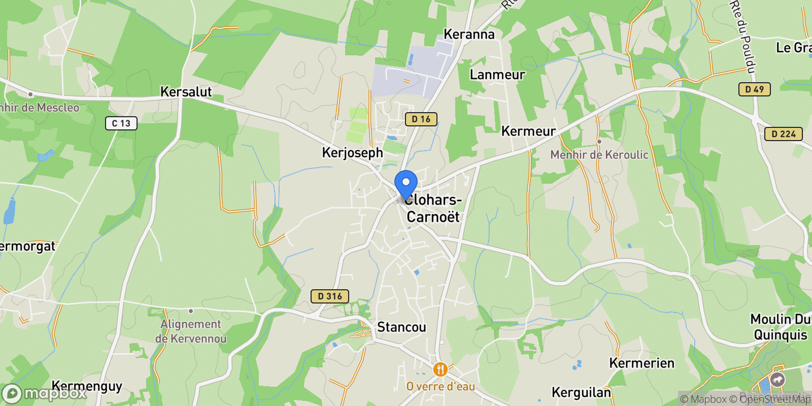 Map showing 29360 Clohars-Carnoët, France, Clohars-Carnoët, Brittany, France.