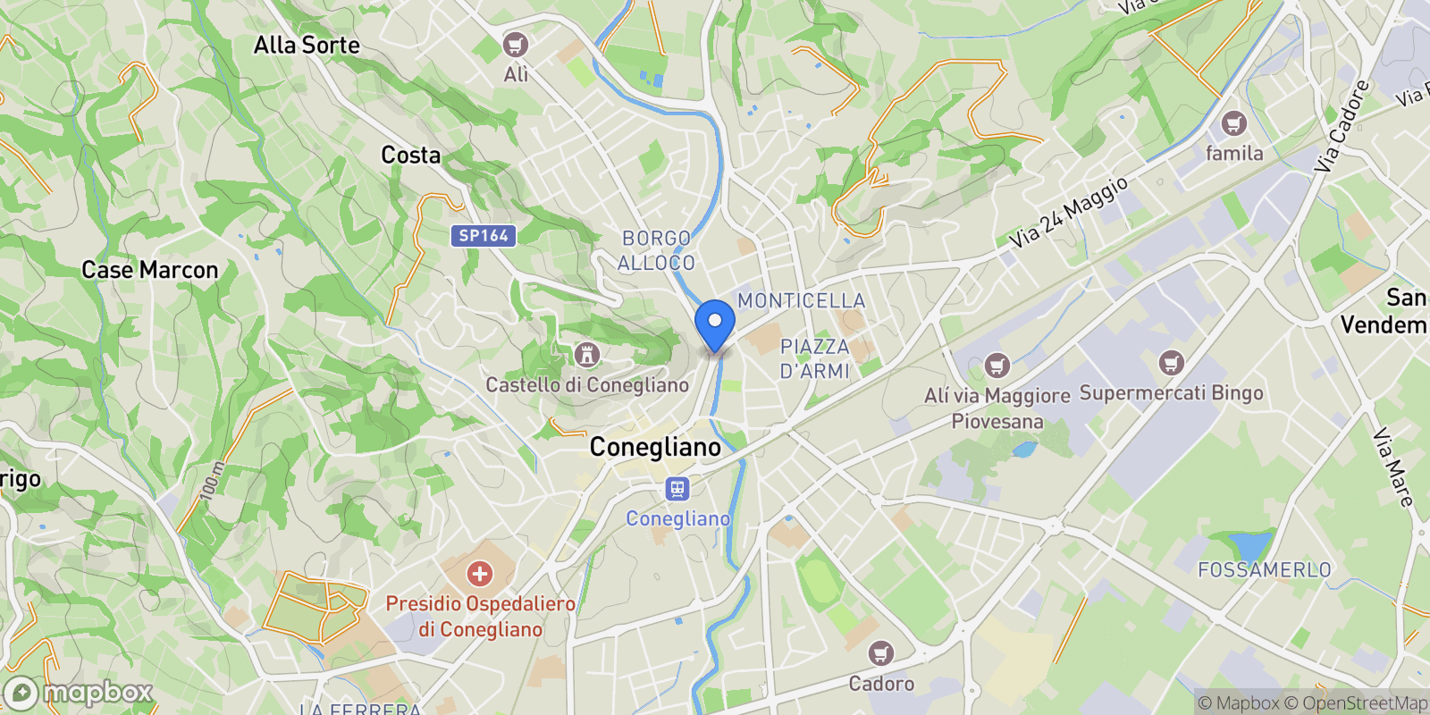 Map showing Conegliano, Veneto, Italy.