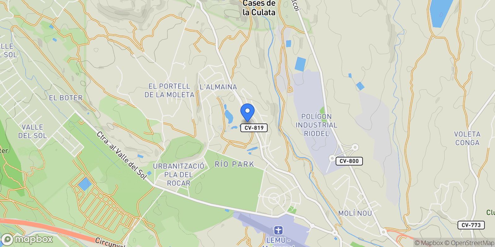 Map showing Campo de alicante, Communidad Valencia, Mutxamel, Valencian Community, Spain.