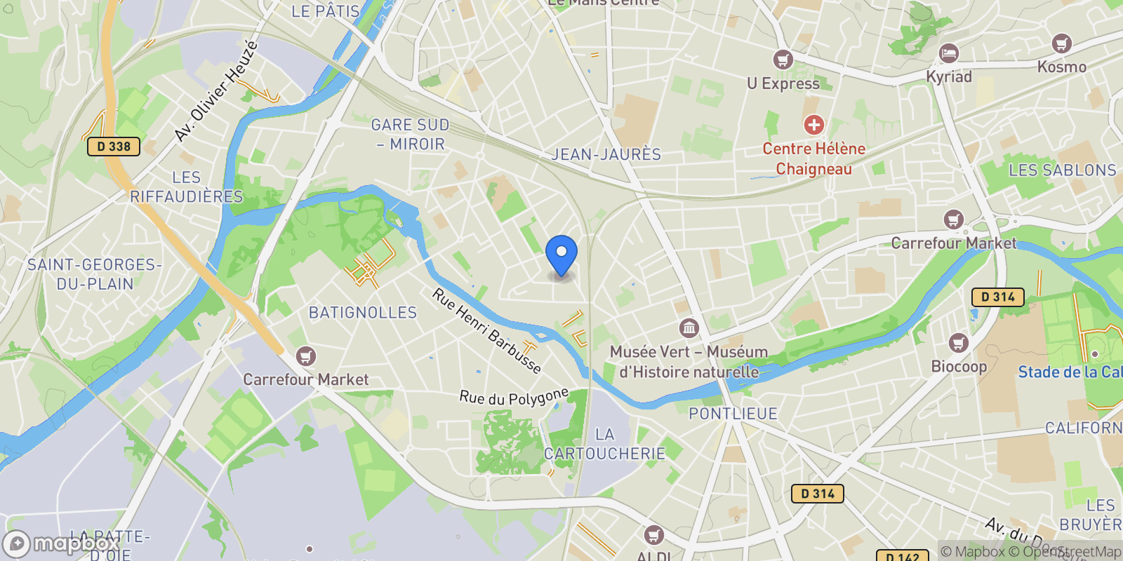 Map showing Le Mans, Pays de la Loire, France.