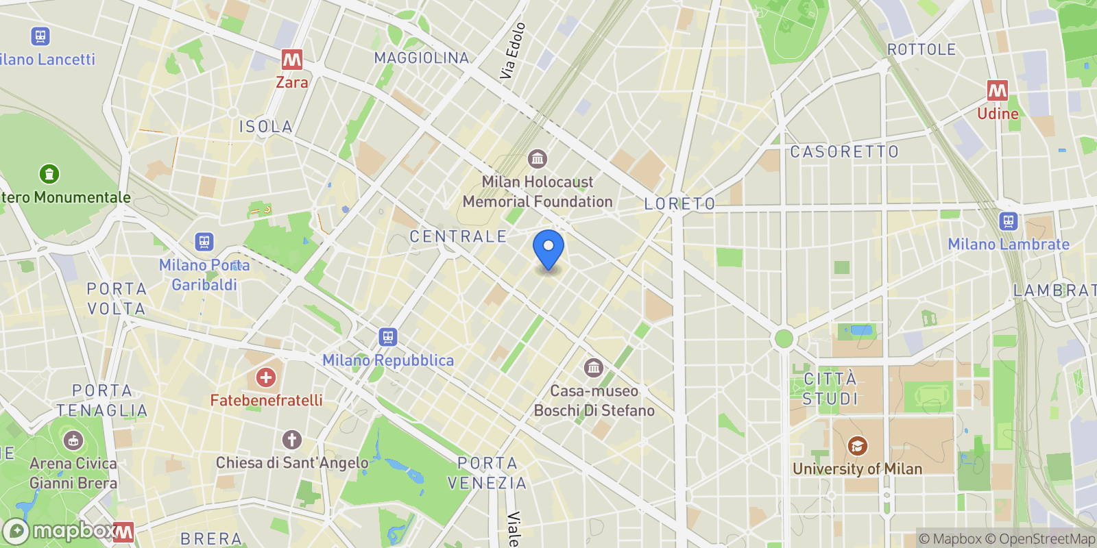 Map showing via scarlatti/centrale, Milan, Lombardy, Italy.