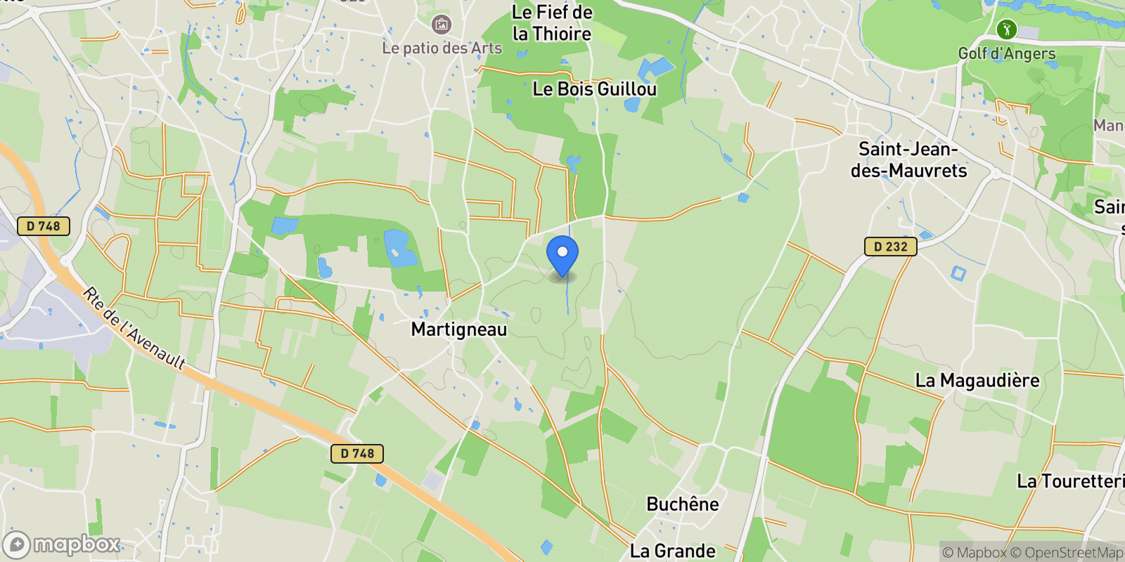Map showing Les Garennes sur Loire, Pays de la Loire, France.