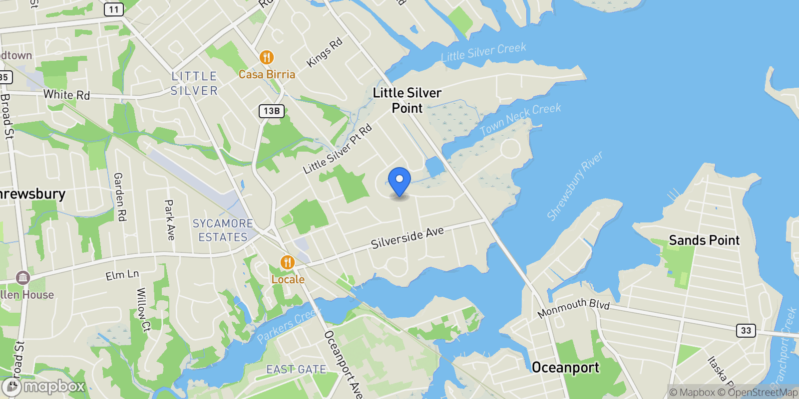 Map showing 69 Winding Way, Little Silver, NJ 07739, Little Silver, New Jersey, United States.
