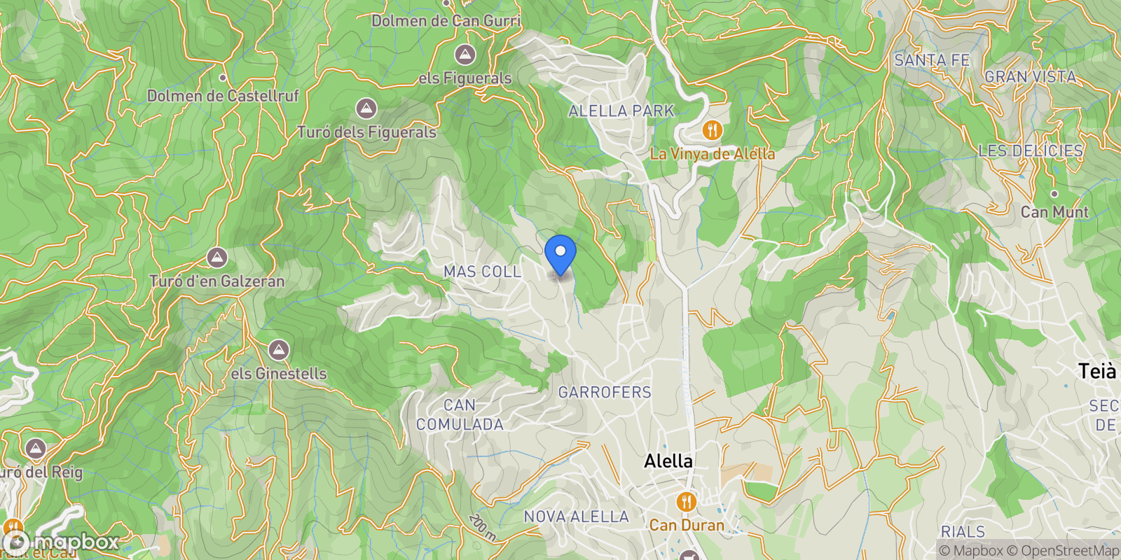 Map showing Maresme, Catalonia, Alella, Catalonia, Spain.