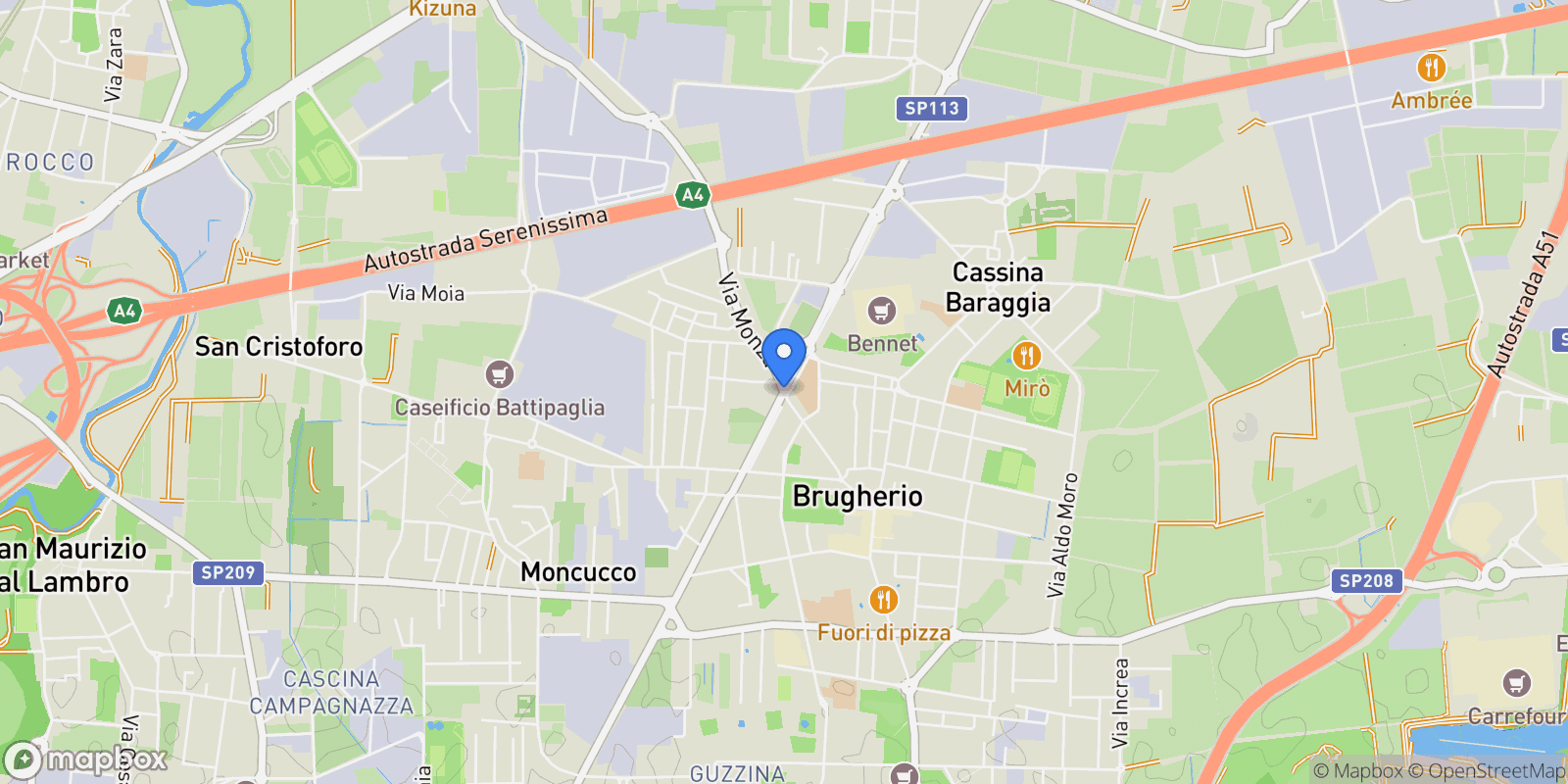 Map showing Brugherio, Lombardy, Italy.