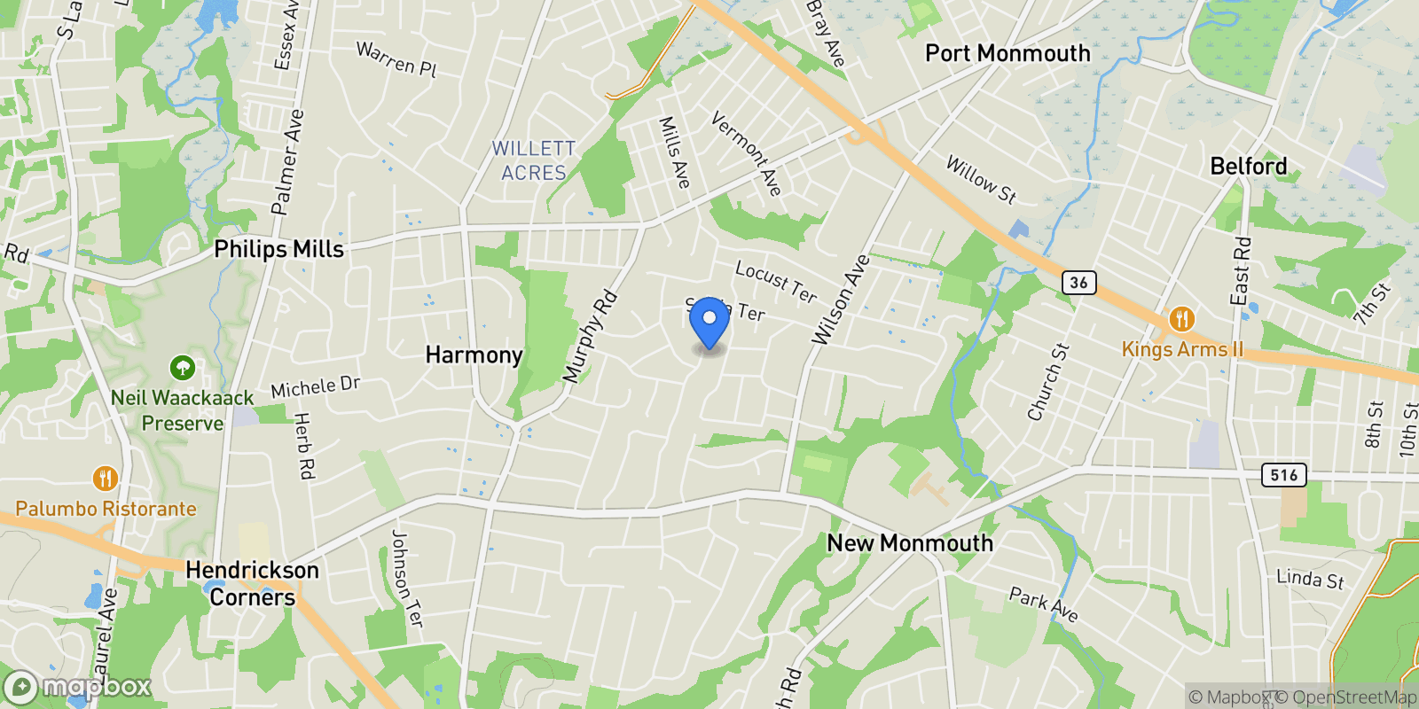 Map showing 39 Bayberry Lane, Middletown, NJ 07748, North Middletown, New Jersey, United States.