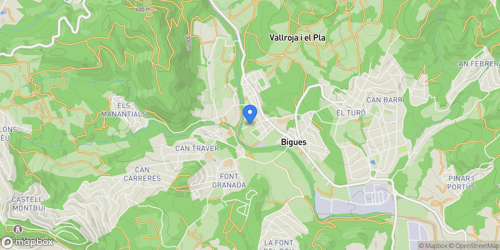 Map showing Algarve, Bigues i Riells, Catalonia, Spain.