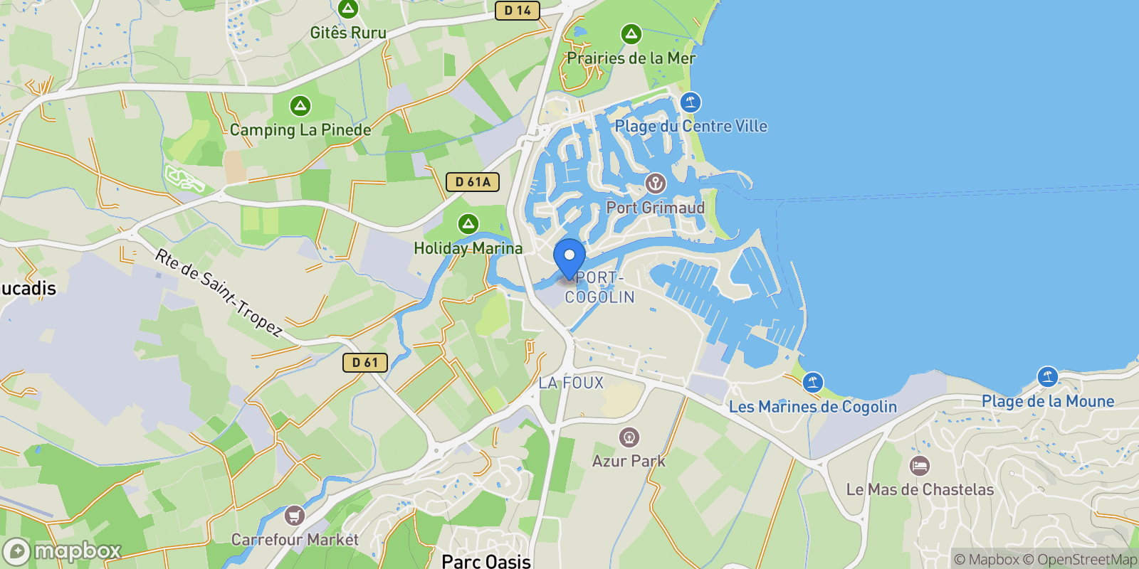 Map showing Grimaud, Provence-Alpes-Côte d'Azur, France.