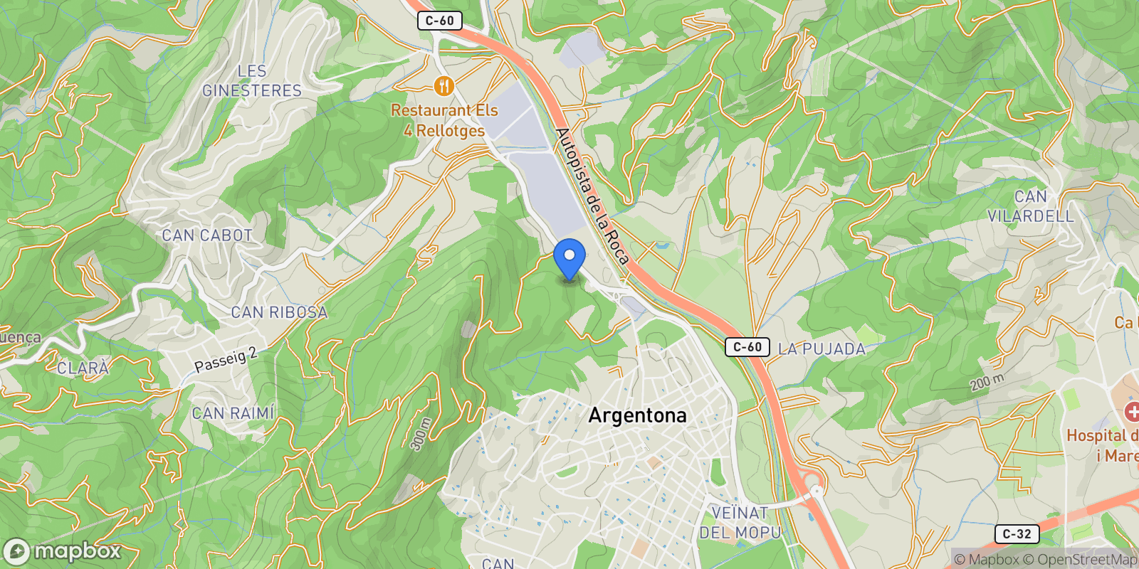 Map showing Catalonia, Argentona, Catalonia, Spain.