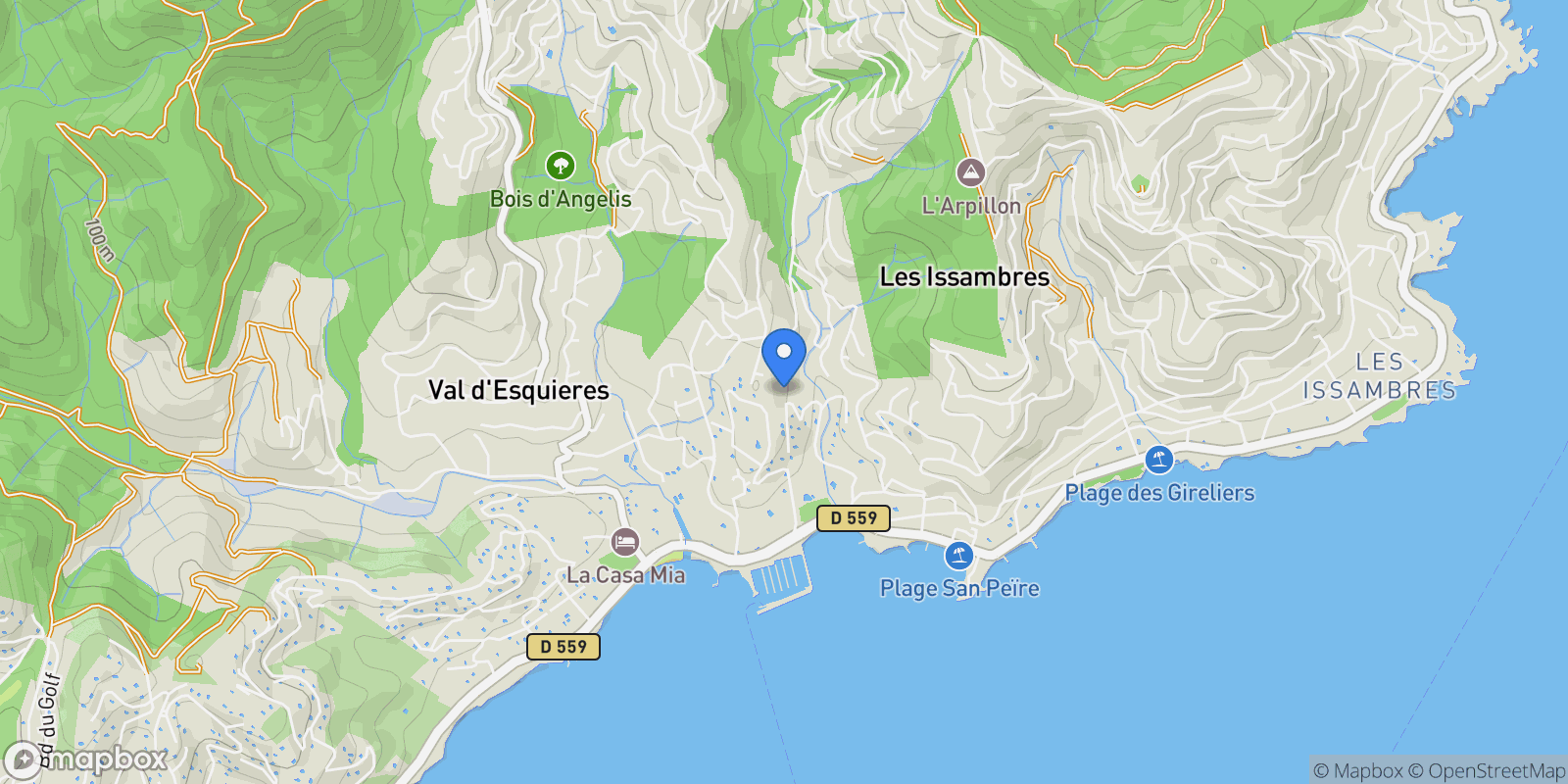 Map showing Roquebrune-sur-Argens, Provence-Alpes-Côte d'Azur, France.
