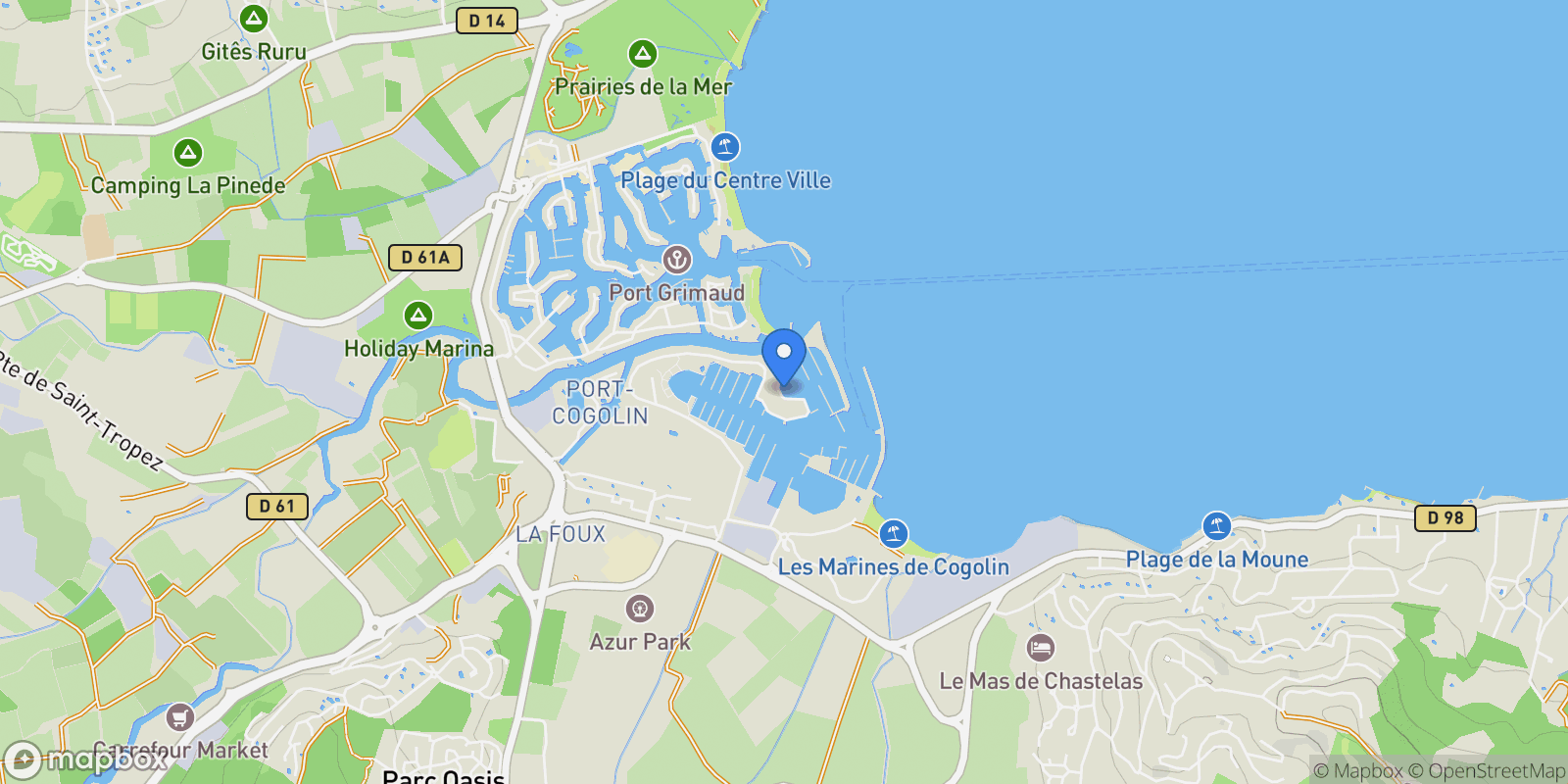 Map showing Cogolin, Provence-Alpes-Côte d'Azur, France.