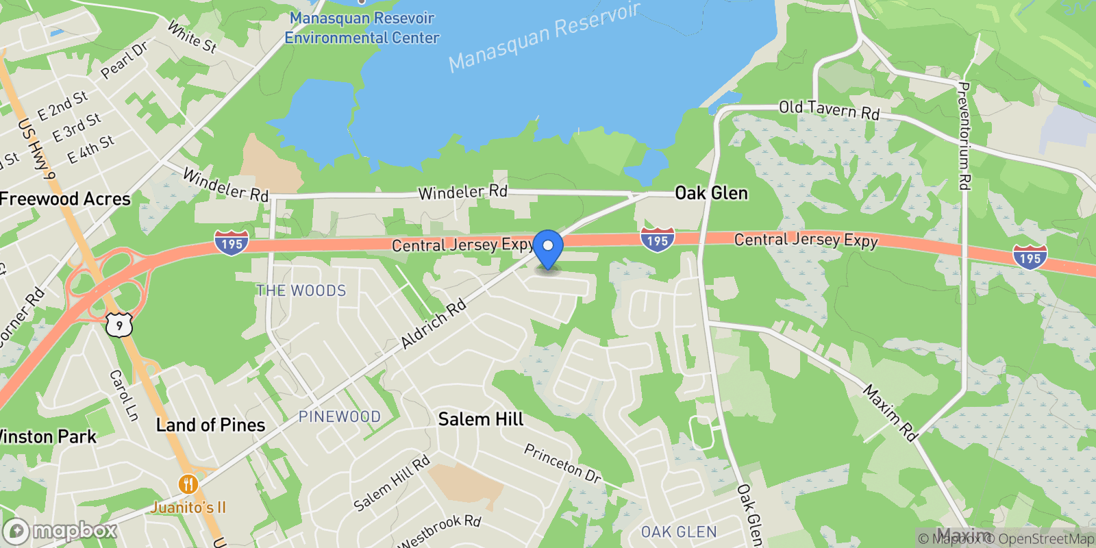 Map showing 66 Diamond Lane, Howell, NJ 07731, Howell Township, New Jersey, United States.