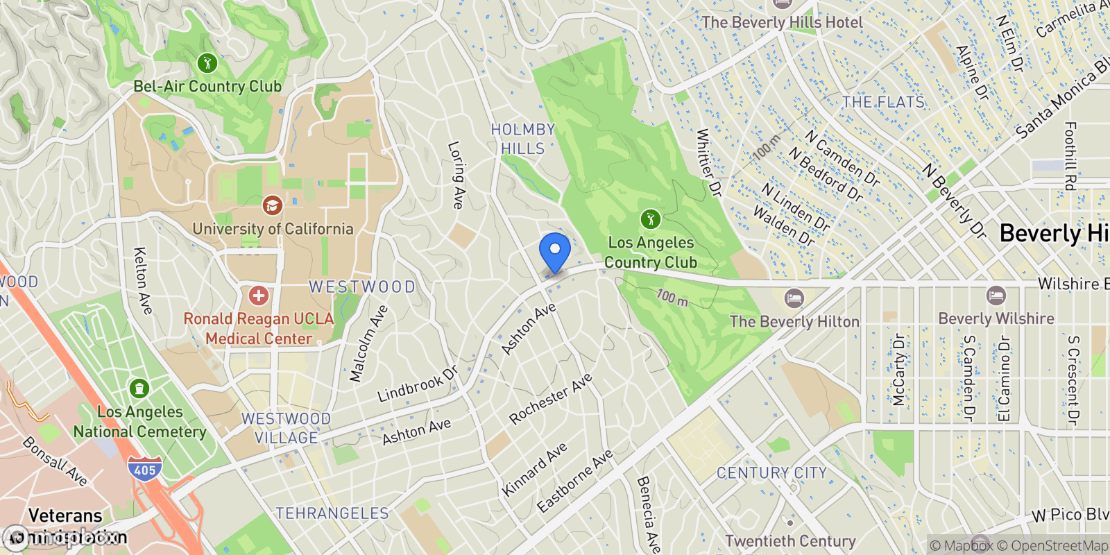 Map showing 10375 Wilshire Boulevard 11H, Los Angeles, California, United States.