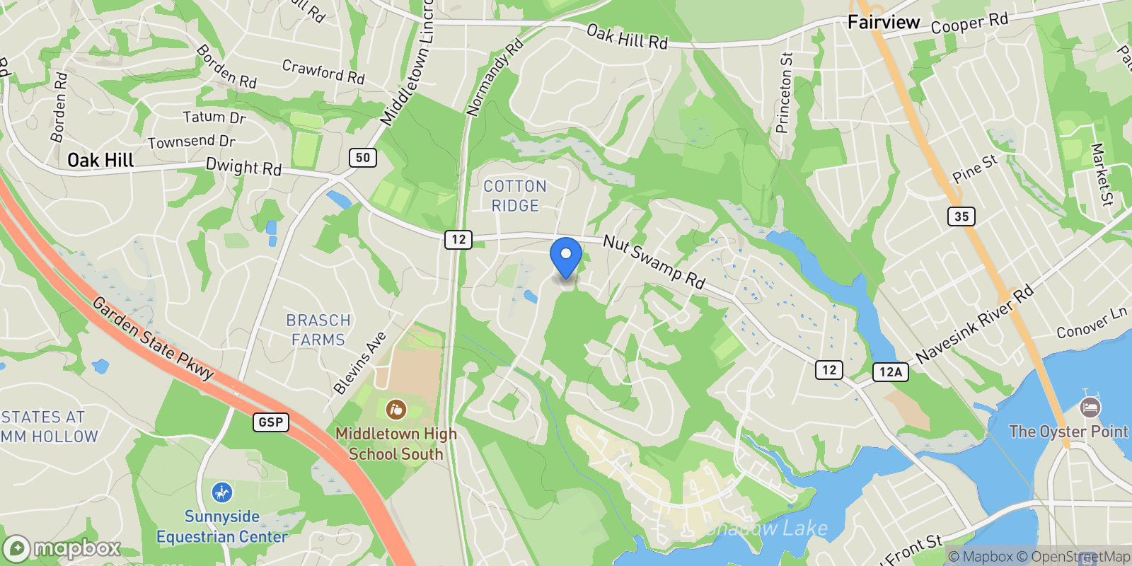 Map showing 50 Munch Road, Red Bank, NJ 07701, Red Bank, New Jersey, United States.